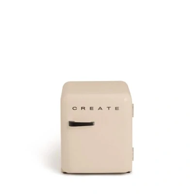 Abbildung von CREATE / Retro FRIDGE 50 SCHWARZ/Kühlschrank in Sand, Griff Schwarz 85W, Minibar, eine Regalfläche, Design, 50cm, zwei Ablagen, 48L Fassungsvermögen, energiesparend, 50x44x49,8cm