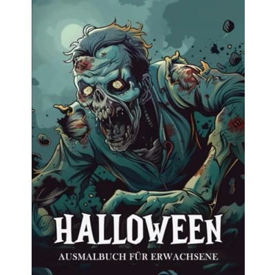 Abbildung von Halloween Ausmalbuch für Erwachsene: 50 Gruselige und Entspannende Designs zur Stressbewältigung Kreativen Entfaltung ( Malbuch )