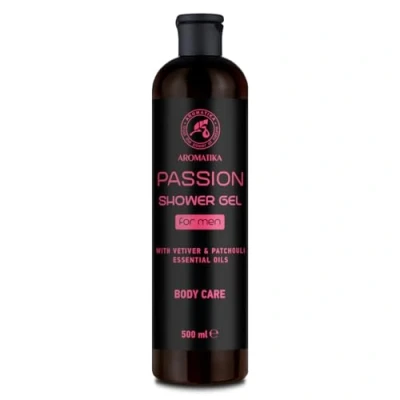 Abbildung von Duschgel für Männer Leidenschaft 500ml Gel mit ätherischem Vetiveröl und Patchouliöl Körperpflege Reinigung Pflege Frischer Duft Shower Passion