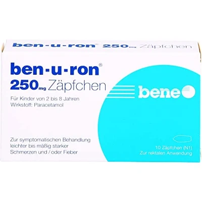 Abbildung von Ben u ron 250 mg Kleinkindersuppositorien 10 St
