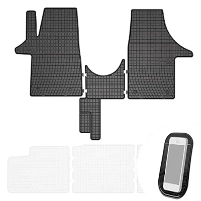 Abbildung von Gummimatten Auto Fußmatten Gummi Automatten Passgenau 3 teilig Set passend für VW T5 T6 ab 2003