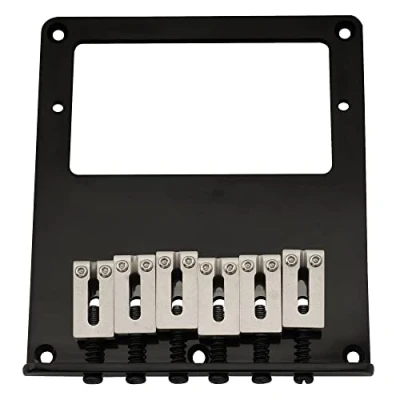 Abbildung von Musiclily Pro 54mm Humbucker Telecaster Steg Brücke 6 Edelstahl Saitenreiter für Tele T Style E Gitarre, Schwarz