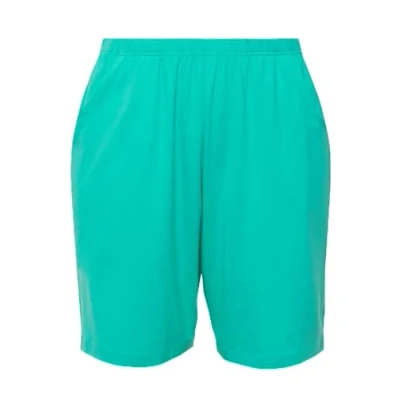Abbildung von Ulla Popken Damen Jerseyshorts, Taschen, Elastikbund Hose, Türkisgrün, W36 / L32