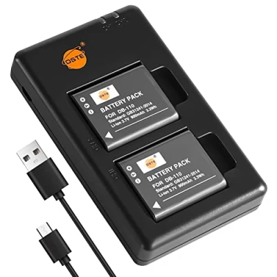 Abbildung von DSTE 2PCS Ricoh DB 110(900mAh/3.7V) Batterie Ladegerät Compatible für GR III,Ricoh WG 6,Ricoh G900,Ricoh G900SE Kamera(Not Anzug Digital III)