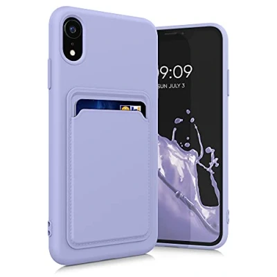 Abbildung von kwmobile Handyhülle kompatibel mit Apple iPhone XR Hülle Handy Cover Fach für Karten in Lavendel