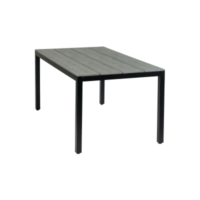 Abbildung von Gartentisch wetterfest für 4 6 Personen 160 x 90 cm, Aluminium &amp; Polywood Holzoptik Limasol Jahreszeiten Gartenmöbel