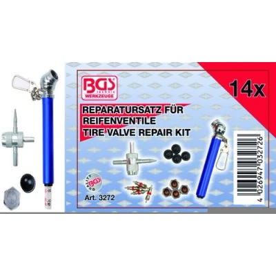 Abbildung von BGS 3272 Reparatursatz für Reifenventile 14 tlg. Auto, Fahrrad, Motorrad, Schubkarre mit Snap In Ventilen