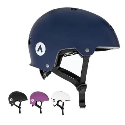 Abbildung von ATTABO Genes Helm für Skateboard und Scooter Größe L Blau MTB mit ABS Hartschalentechnologie 11 Lüftungslöchern Verstellbar Drehknopf Langlebiges Material Sicherheit