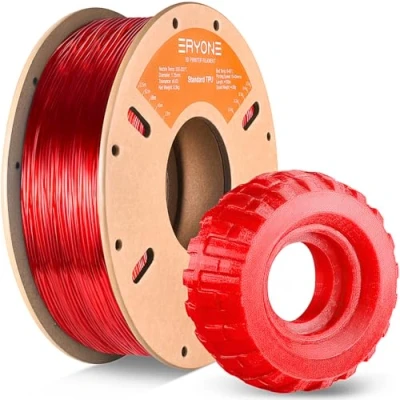 Abbildung von Filament TPU 1.75mm, Eryone 3D Drucken for Drucker, 0,5 kg 1 Spool, Transparent Rot