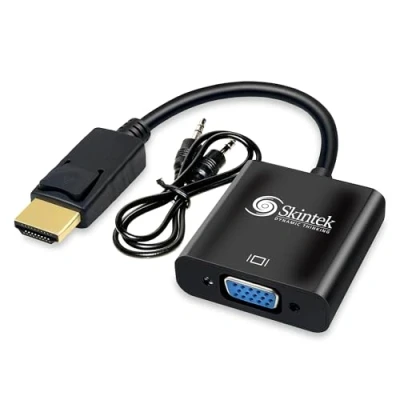 Abbildung von Skintek SK 04 HV HDMI auf VGA (D SUB) Adapter 1080p 60Hz 3,5mm Audio Port für PC Notebook Anschluss Monitor, Projector mit Eingang, 15 cm Kabel