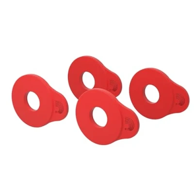 Abbildung von D&#039;Addario Flex Lock Gurtblöcke verriegelt Gurte an Ort und Stelle Schützen Sie Ihr Instrument ohne Modifikationen oder Hardware einfach zu befestigen Set mit 4 Blöcken Rot