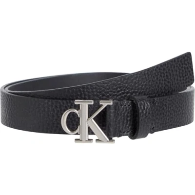 Abbildung von Calvin Klein Jeans Monogram Placque Buckle 25MM Gürtel, Damen, Größe: 100, Black/pewter