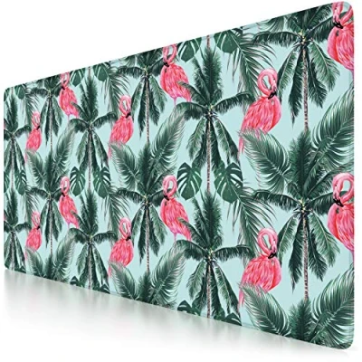 Abbildung von CSL XXL Speed Gaming Mauspad Titanwolf 900 x 400mm Mousepad Tischunterlage Large Size verbessert Präzision und Geschwindigkeit Flamingo