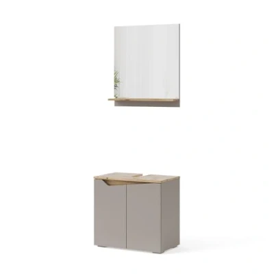 Abbildung von Vicco Badmöbel Set Marelle, Greige/Artisan Eiche, 2 Teile, (2 St., er Set)