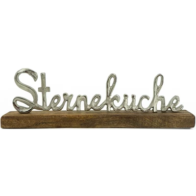 Abbildung von NOOR LIVING Deko Schriftzug &quot;Sterneküche&quot;, aus Holz und Aluminium