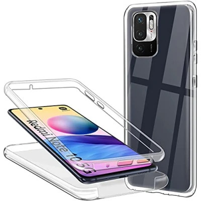 Abbildung von CHIMUCO Hülle für Xiaomi Redmi Note 10 5G Handyhülle 360 Grad, Transparent Full Schutz Kratzfest Dünn Durchsichtige Case Silikon Schutzhülle, Hart PC Zurück + Weich TPU Vorderseite
