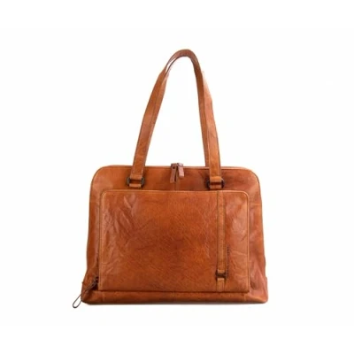 Abbildung von Spikes &amp; Sparrow Leder Laptop Schultertasche Billie, Brandy