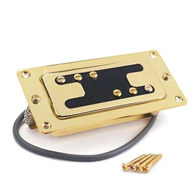 Abbildung von Alnicov Hals Tonabnehmer, Doppelspulen Gitarre, versiegelt, Humbucker Tonabnehmer für LP E Gitarren, mit Befestigungsschrauben, Gold