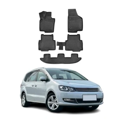 Abbildung von OMAC 6515444 1 Fußmattensatz Gummi, TPE (thermoplastischer Elastomer) 5 schwarz VOLKSWAGEN: Sharan II