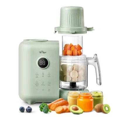 Abbildung von Bear 6 in 1 Dampfgarer mit Mixer Premium Babynahrungszubereiter,Dämpfen, automatisches Rühren, Milcherwärmung, Desinfektion, Selbstreinigungsfunktion, Automatische Reinigungsfunktion, BPA frei