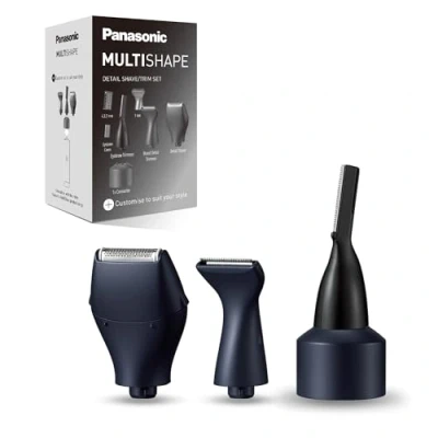 Abbildung von Panasonic ER CDT1 Multishape Modulares Körperpflegesystem, Detailrasierer/Trimmkopfaufsatz Set, Augenbrauen und Bartschneider, Detailrasierer, Schwarz