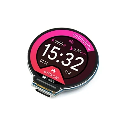 Abbildung von RP2040 MCU Board with 1.28 Inch Round LCD Display Module 240 x Resolution 65K RGB Colours IPS Screen Based on Raspberry Pi RP2040, Accelerometer and Gyroscope Sensor,USB Type C Connector