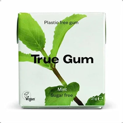 Abbildung von True Gum Minze Plastikfreier Kaugummi Biologisch Abbaubar Vegan 21 g