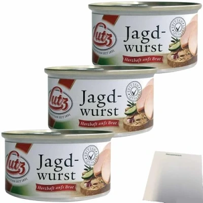 Abbildung von usy Bundle für Lutz Jagdwurst 3er Pack (3x125g Dose) + Block