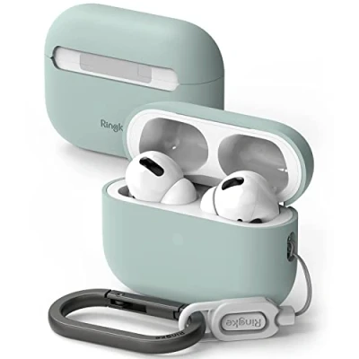 Abbildung von Ringke Silicone Case Kompatibel mit AirPods Pro 2 Hülle Weiches Leicht Silikon Schutzhülle für 2. Generation Seafürm