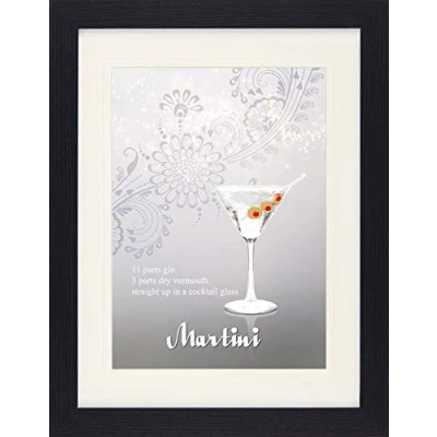 Abbildung von 1art1 Cocktails Poster Martini Gerahmtes Bild Mit Edlem Passepartout Wand Bilder Im Bilderrahmen 40x30 cm