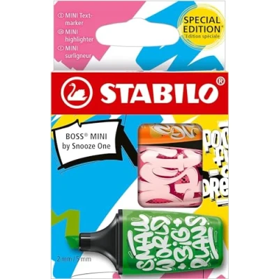 Abbildung von 10 x Stabilo Textmarker Boss Mini by Snooze One VE=3 Stück