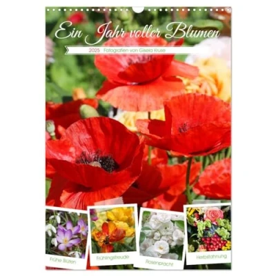 Abbildung von Ein Jahr voller Blumen (Wandkalender 2025 DIN A3 hoch), CALVENDO Monatskalender