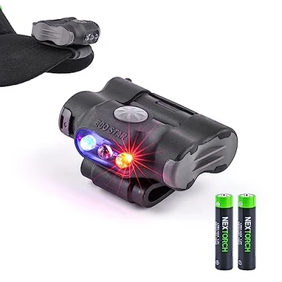 Abbildung von NEXTORCH UL12 LED Cliplampe mit Warnlicht blau/rot und weißem Licht für Kappen, Molle, Rucksäcke, Koppel, Gürtel