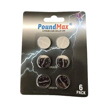 Abbildung von PoundMax Lithium Knopfzelle CR2032, CR2025, CR2016, 3 V, 6 Stück