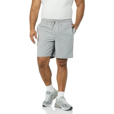 Abbildung von Amazon Essentials Herren Walkshorts Schrittlänge 20 cm lockere Passform mit Kordelzug (in Übergröße erhältlich), Hellgrau, XL