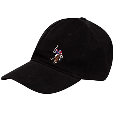 Abbildung von Concept One Unisex Erwachsene US Polo Assn. Baseballmütze, Baumwolle, verstellbar, mit gebogener Krempe und gesticktem Pferde Logo Baseballkappe, schwarz, Einheitsgröße