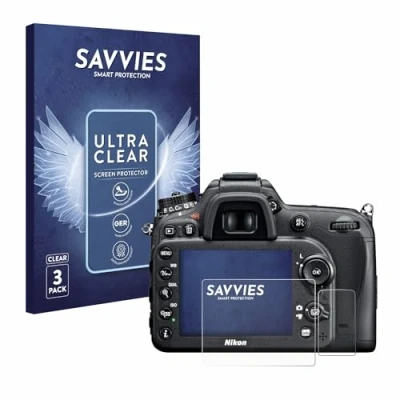 Abbildung von Savvies 6 Stück Schutzfolie für Nikon D7100 Displayschutz Folie Ultra Transparent