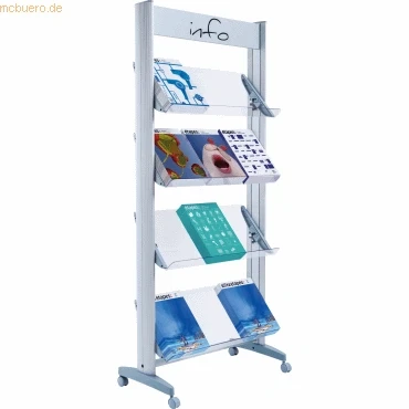 Abbildung von Paperflow Prospektständer 12.A4TT.35 Metall aluminium