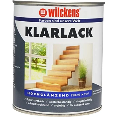 Abbildung von Wilckens Farben Klarlack hochglänzend, 750 ml, für den Innenbereich und Außenbereich, Kunstharzbasis