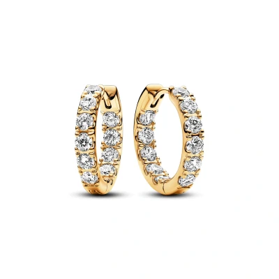 Abbildung von Pandora HOOP Ohrringe, Damen, Größe: One Size, Gold plated