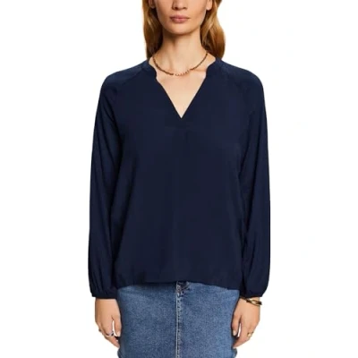Abbildung von Esprit MIT Vausschnitt Langarmshirt, Damen, Größe: XS, Navy