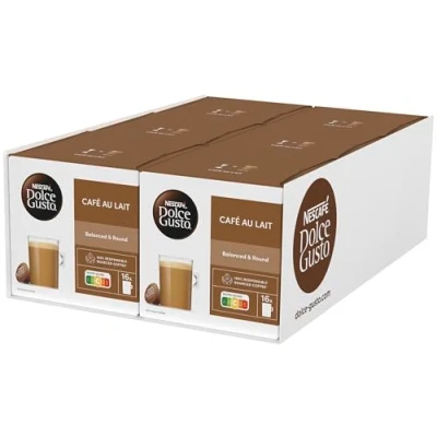 Abbildung von NESCAFÉ DOLCE GUSTO Café au Lait Kaffeekapseln 6er Pack (6 x 16 Portionen)