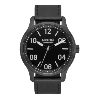 Abbildung von Nixon Herren Analog Quarz Uhr mit Leder Armband A1243 2998 00