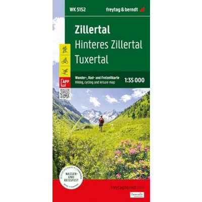 Abbildung von Zillertal, Wander , Rad und Freizeitkarte 1:35.000, freytag &amp; berndt, WK 5152: Hinteres Tuxertal, mit App, wasserfest reißfest (freytag berndt Freizeitkarten)