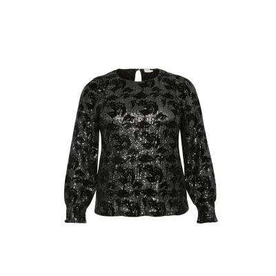Abbildung von Kaffe Curve Kcbrit sequin Bluse, Damen, Größe: 46/48, Black dark silver