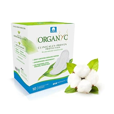 Abbildung von Organ(y) c, Hygienebinden für den täglichen Gebrauch mit gefalteten Flügeln aus 100% Bio Baumwolle 10 Stück (1er Pack)