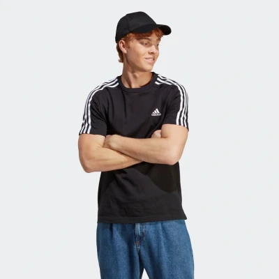 Abbildung von adidas Sportswear Essentials 3STRIPES Tshirt print Black white, Herren, Größe: 4XL, white