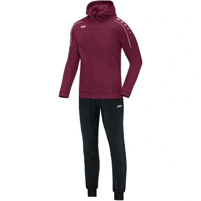 Abbildung von JAKO Trainingsanzug Herren &amp; Damen Polyester Classico mit Kapuze Maroon XL Jogginganzug 2 teilig für Sport und Alltag, Jogginghose Trainingsjacke