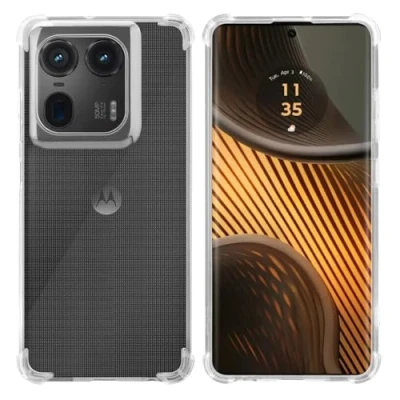 Abbildung von Cadorabo Hülle kompatibel mit Motorola Moto Edge 50 Ultra Silikon Handyhülle Case aus [Nie vergilben Technologie], Kratzfeste und stoßfeste Schutzhülle VOLL TRANSPARENT