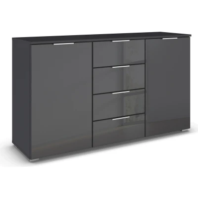 Abbildung von rauch Kommode &quot;Sideboard Kombikommode Schubladenkommode AGORDO mit Glasfront&quot;, Breite 140 cm 4 Schubkästen und 2 Türen, inkl. 3er Set Filzboxen